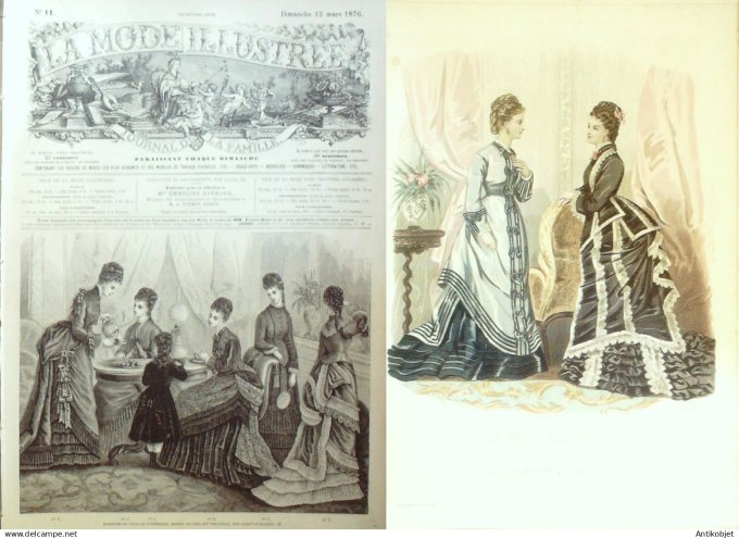 La Mode illustrée journal + gravure associée 1876 # 11