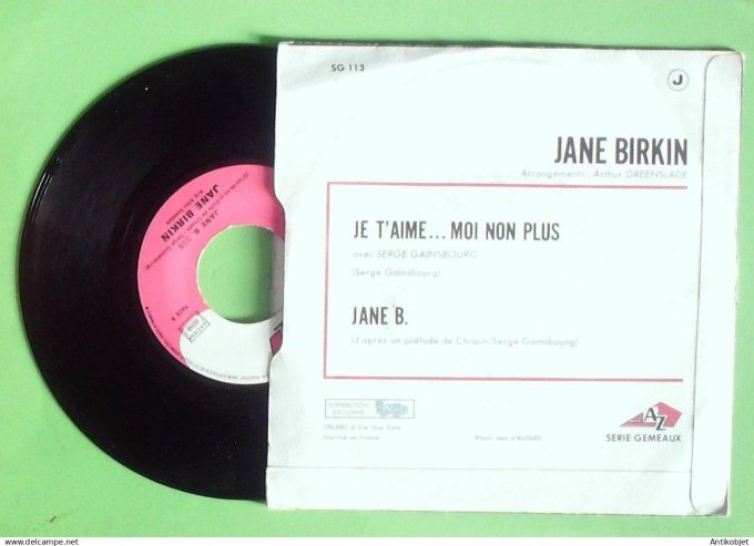 Birkin Jane 45T SP Je t'aime moi non plus (languette) 1969