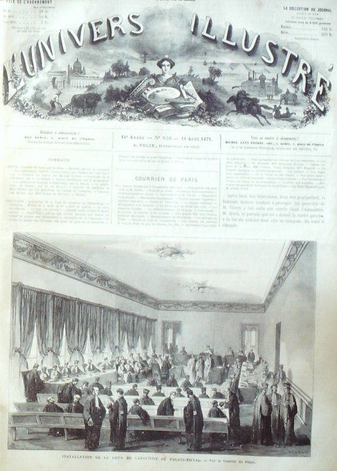 L'Univers illustré 1871 # 856 Versailles (78) Montmartre attentat Asnières (92)