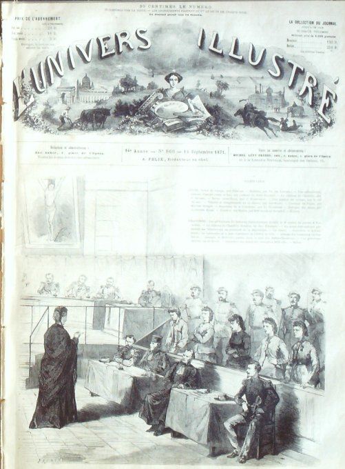 L'Univers illustré 1871 # 860 Versailles (78) Chantilly (60) Buttes-Chaumont Paris assiégé