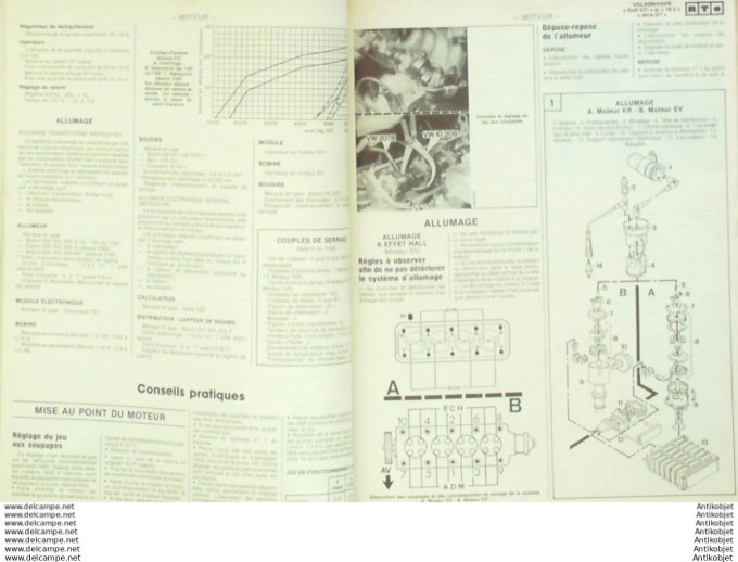 Revue Technique Automobile Volkswagen Golf Jetta GT 1984 Peugeot 505D 1983  #474