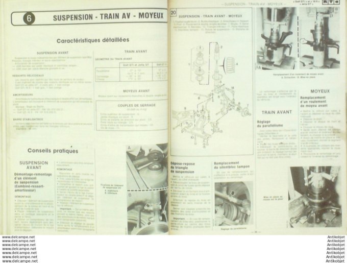 Revue Technique Automobile Volkswagen Golf Jetta GT 1984 Peugeot 505D 1983  #474