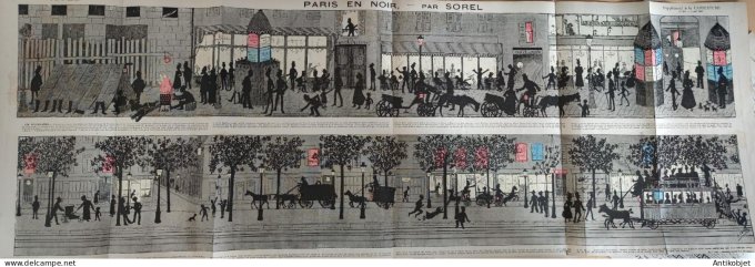 La Caricature 1885 n°293 Paris en noir profils nocturnes Sorel