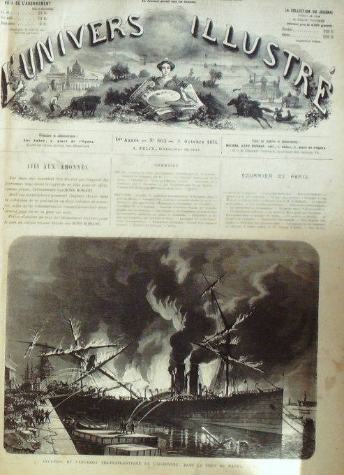 L'Univers illustré 1871 # 863 Le Havre (76)  Mont-Valérien (92) Versailles (78) Italie Mont-Cenis