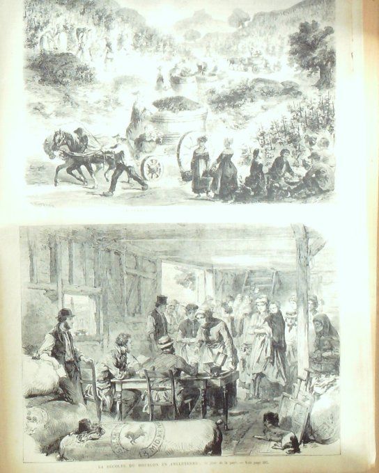 L'Univers illustré 1871 # 864 AlgérieAvron (Macon (71) Angleterre récolte bourbon Strasbourg (67)