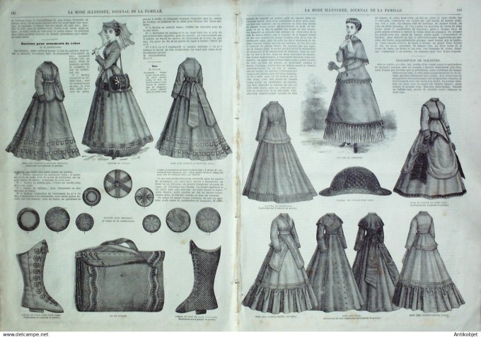 La Mode illustrée journal + gravure associée 1868 # 20