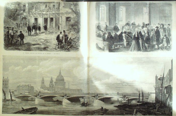 L'Univers illustré 1871 # 867 Italie Mont-Cenis Inde Calcutta Indigo Angleterre Londres Blackfriars