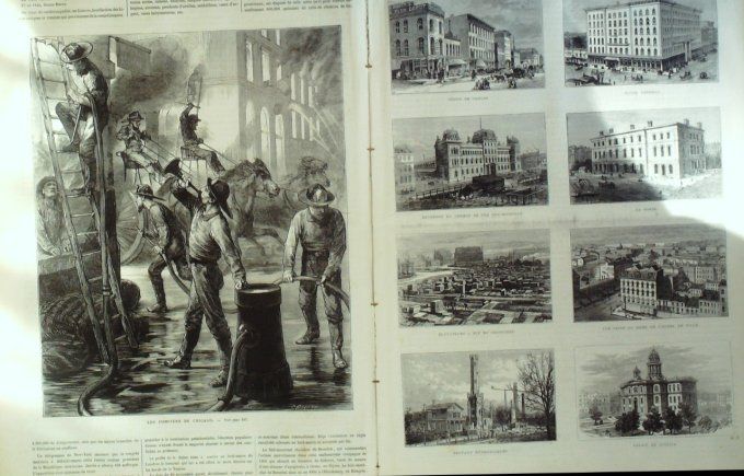 L'Univers illustré 1871 # 868 Etats-Unis Chicago Dijon (21) Le Bourget (93) Chili détroit Magellan