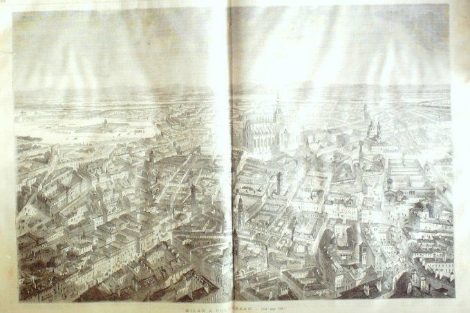 Le Journal illustré 1865 n°86 Nîmes (30) foire aux ânes Laon (02) Milan Général Prim