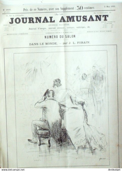 Le Journal Amusant 1891 n°1809 Grosses l égumes  aventures du Toulousain Baladou Dans le Monde