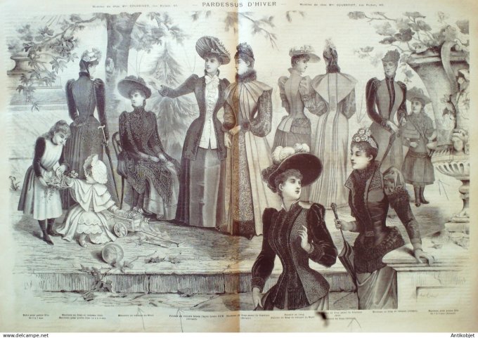 La Mode illustrée journal + gravure associée 1890 # 38