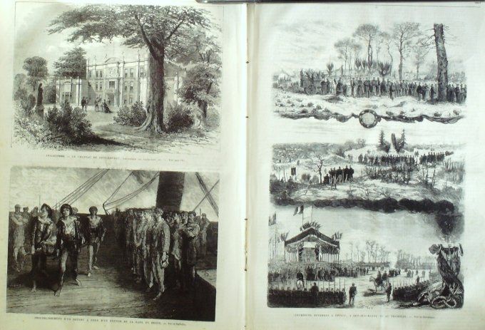 L'Univers illustré 1871 # 872 Chine Calligraphe Canada Angleterre Tichborne Chiselhurst Brest (29) T