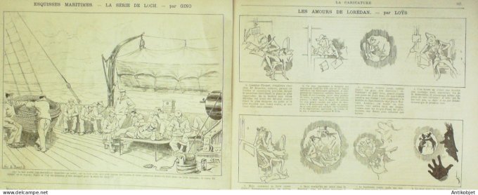 La Caricature 1885 n°287 Le Narghilé Chass' d'Af Bécasson Draner Gino Loys