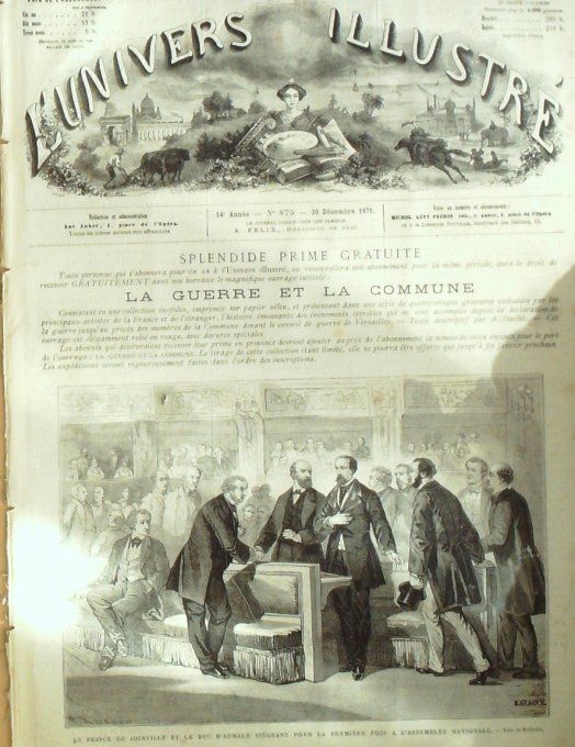 L'Univers illustré 1871 # 875 Maroc îles Philippines éruption volcanique Londres