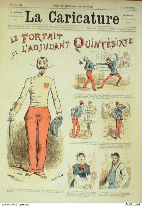 La Caricature 1884 n°236 Forfait de l'adjudant Quintésixte Draner album de tata Job Gino