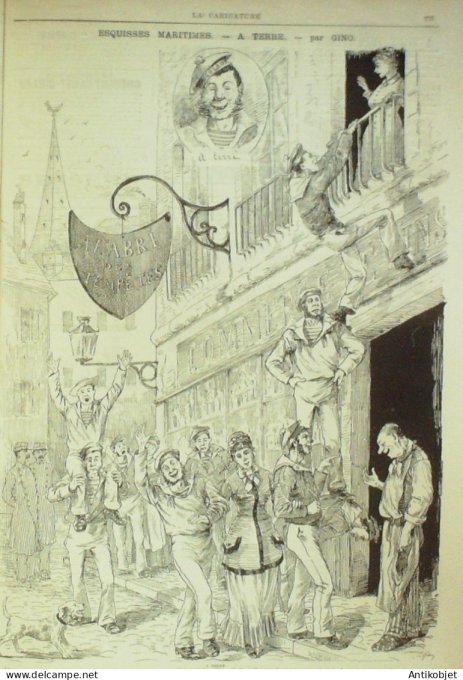 La Caricature 1884 n°236 Forfait de l'adjudant Quintésixte Draner album de tata Job Gino