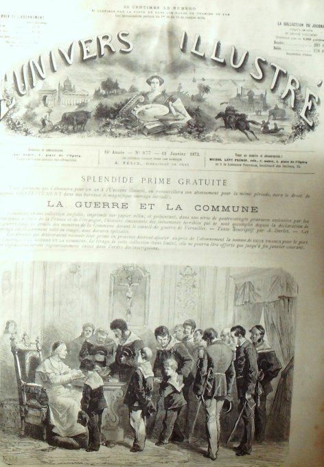 L'Univers illustré 1872 # 877 Angleterre Warwick Brésil St-Paul Algérie Si-Kaddour-Ben-Hamza Mormons