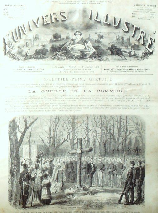 L'Univers illustré 1872 # 878 Italie mont Cenis Suse Rome Angleterre Sandringham  