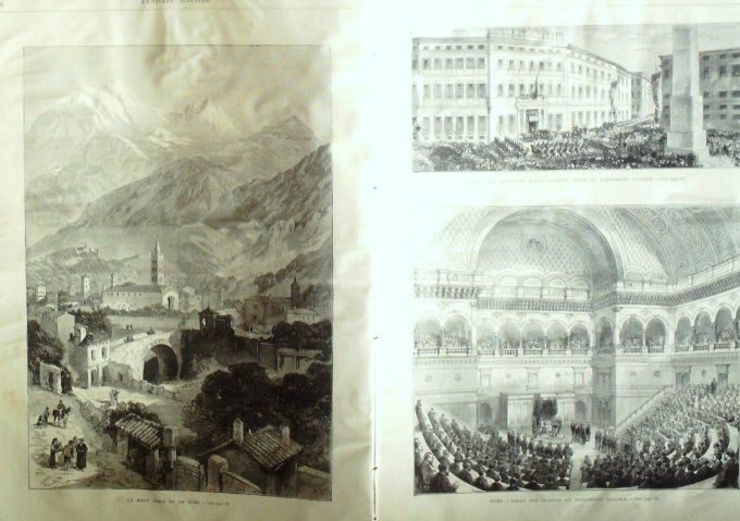 L'Univers illustré 1872 # 878 Italie mont Cenis Suse Rome Angleterre Sandringham  