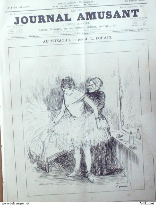 Le Journal Amusant 1891 n°1799 Repos facultatif l'explosion du cercle des mirlitons bons fumistes