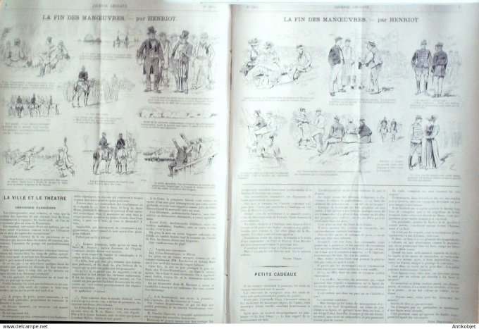 Le Journal Amusant 1891 n°1831 Vélocipédomanie  Seville d'automne Dans le train fin des manoeuvres