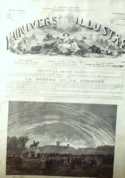 L'Univers illustré 1872 # 882 Egypte Caire Usa Michigan Belgique edifices 