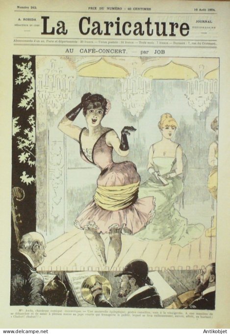 La Caricature 1884 n°242 Café-Concert Job Vacances Sorel Le Royer par Luque Trock