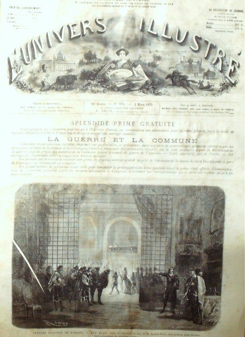 L'Univers illustré 1872 # 884 Inde Lord Mayo Rouen (76) Arc de Triomphe 