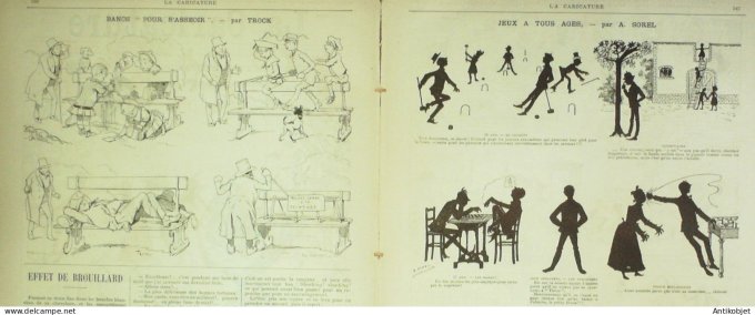 La Caricature 1885 n°305 Epidémie de colonisation Robida Sorel Trock Lockroy par Luque Job