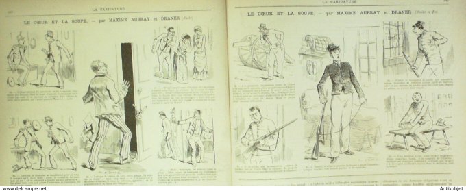 La Caricature 1885 n°304 Coeur de la soupe Aubray & Draner Robida Trock