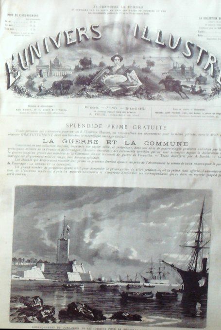 L'Univers illustré 1872 # 891 Plouharne Corconne (56) Italie Florence Chili Acongagua Calédonie 