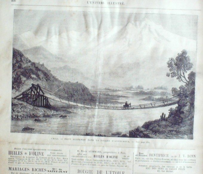 L'Univers illustré 1872 # 891 Plouharne Corconne (56) Italie Florence Chili Acongagua Calédonie 