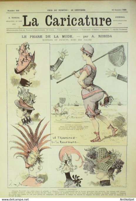 La Caricature 1885 n°302 Phare de la mode Robida Jeux Sorel élections Job  Trock