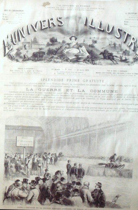 L'Univers illustré 1872 # 892 Villers-Cotterets (02) Chine Palais d'été Steamer à hélice