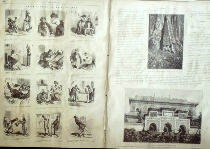 L'Univers illustré 1872 # 892 Villers-Cotterets (02) Chine Palais d'été Steamer à hélice