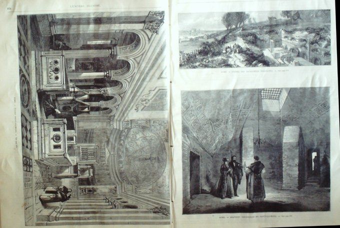 L'Univers illustré 1872 # 893 Rome catacombes istaélites Cambrai (59) Italie Vésuve volcan Islande