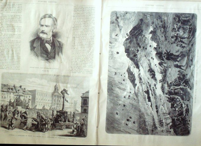 L'Univers illustré 1872 # 893 Rome catacombes istaélites Cambrai (59) Italie Vésuve volcan Islande