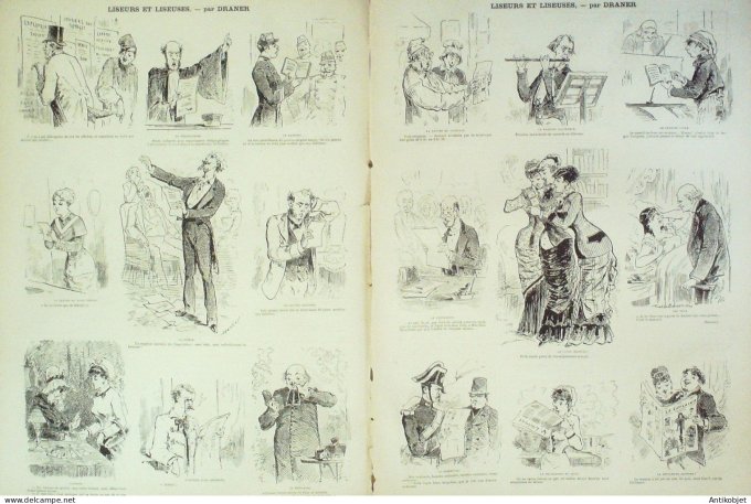 La Caricature 1880 n°  51 Rataplan revue des variétés Robida Trock Draner