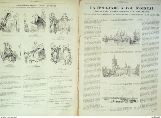 La Caricature 1880 n°  51 Rataplan revue des variétés Robida Trock Draner