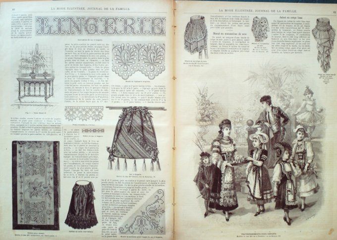 Journal Mode illustrée 1892 #  8 Toilette d'intérieur