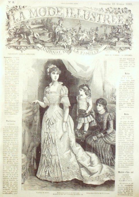 Journal Mode illustrée 1883 #  8 Toilette de soirée robe enfant