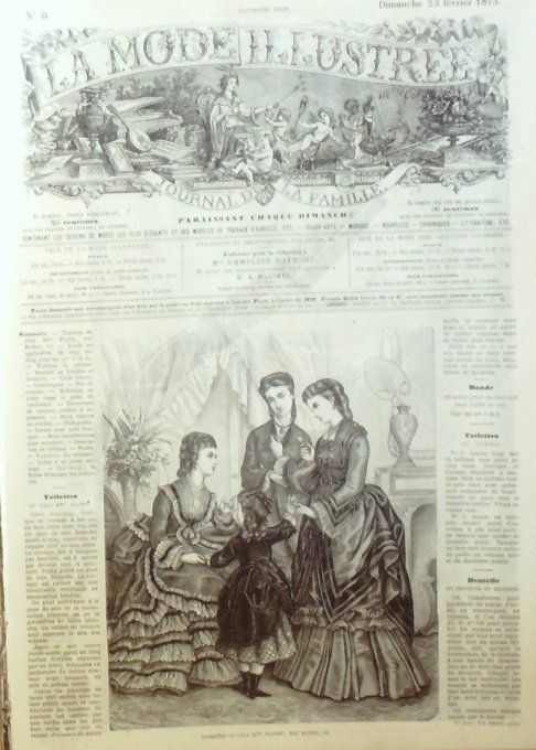 Journal Mode illustrée 1873 #  8 Toilettes de soirée