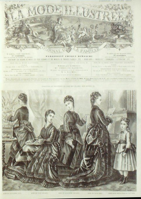 Journal Mode illustrée 1875 #  8 Robes en faye & sicilienne