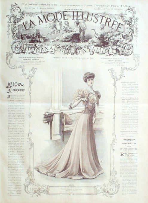 Journal Mode illustrée 1906 #  8 Robe en drap