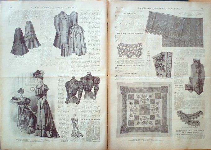 Journal Mode illustrée 1906 #  8 Robe en drap