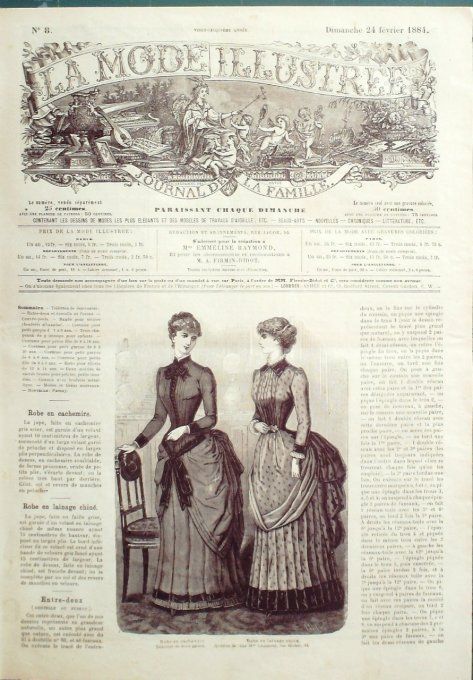 Journal Mode illustrée 1884 #  8 Robes cachemire & lainage