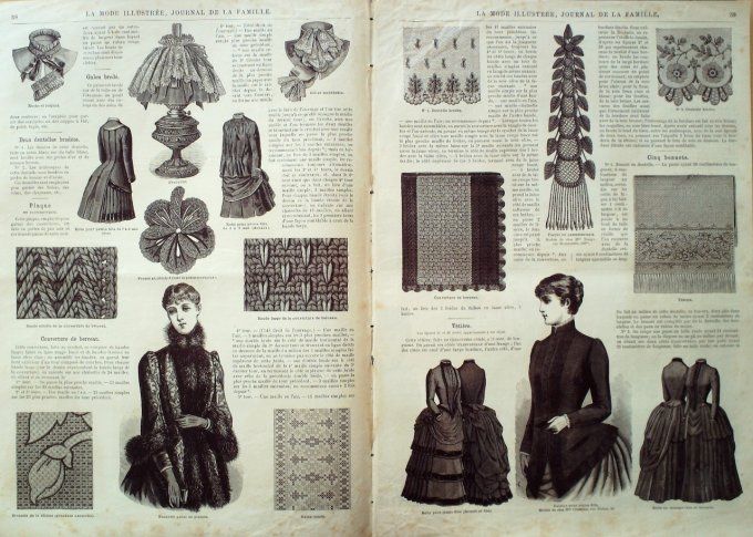 Journal Mode illustrée 1885 #  8 Manteau en lainage & robe velours