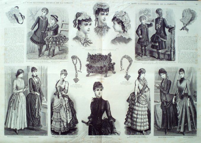 Journal Mode illustrée 1885 #  8 Manteau en lainage & robe velours