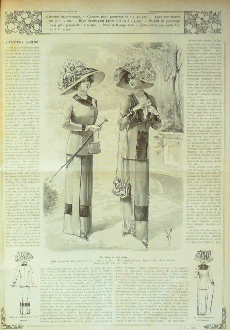 Journal Mode illustrée 1911 # 8 Blouses Paletots