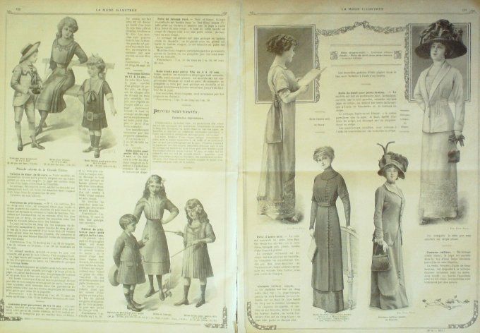 Journal Mode illustrée 1911 # 8 Blouses Paletots